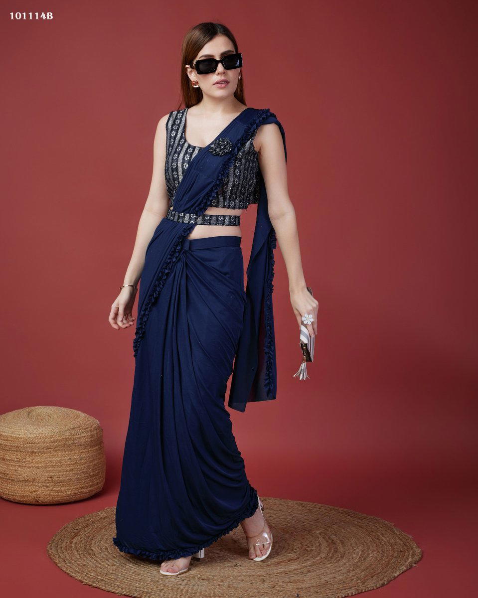 D.NO. 101114A TO 101114D BY AMOHA PARTY WEAR SAREE WHOLESALER IN INDIA 1
