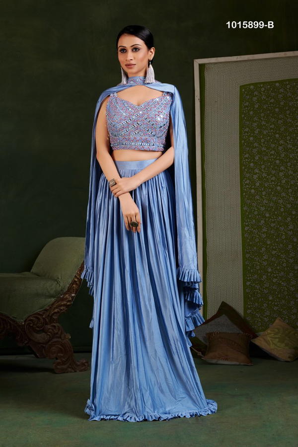 D.NO. 1015899A TO 1015899E BY AMOHA EMBROIDERY SAREE WHOLESLAER IN INDIA