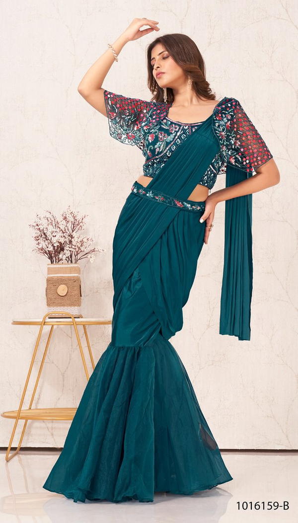 D.NO. 1016159A TO 1016159D BY AMOHA EMBROIDERY SAREE MANUFACTURER IN NDIA
