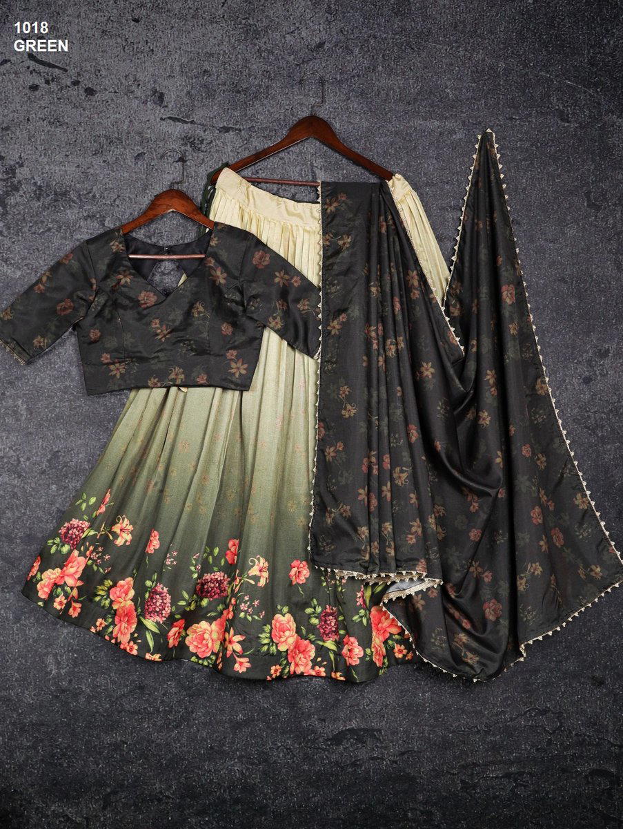 AAWIYA 1018 GREEN TRADITIONAL LEHENGA CHOLI WHOLESALER IN SURAT 1