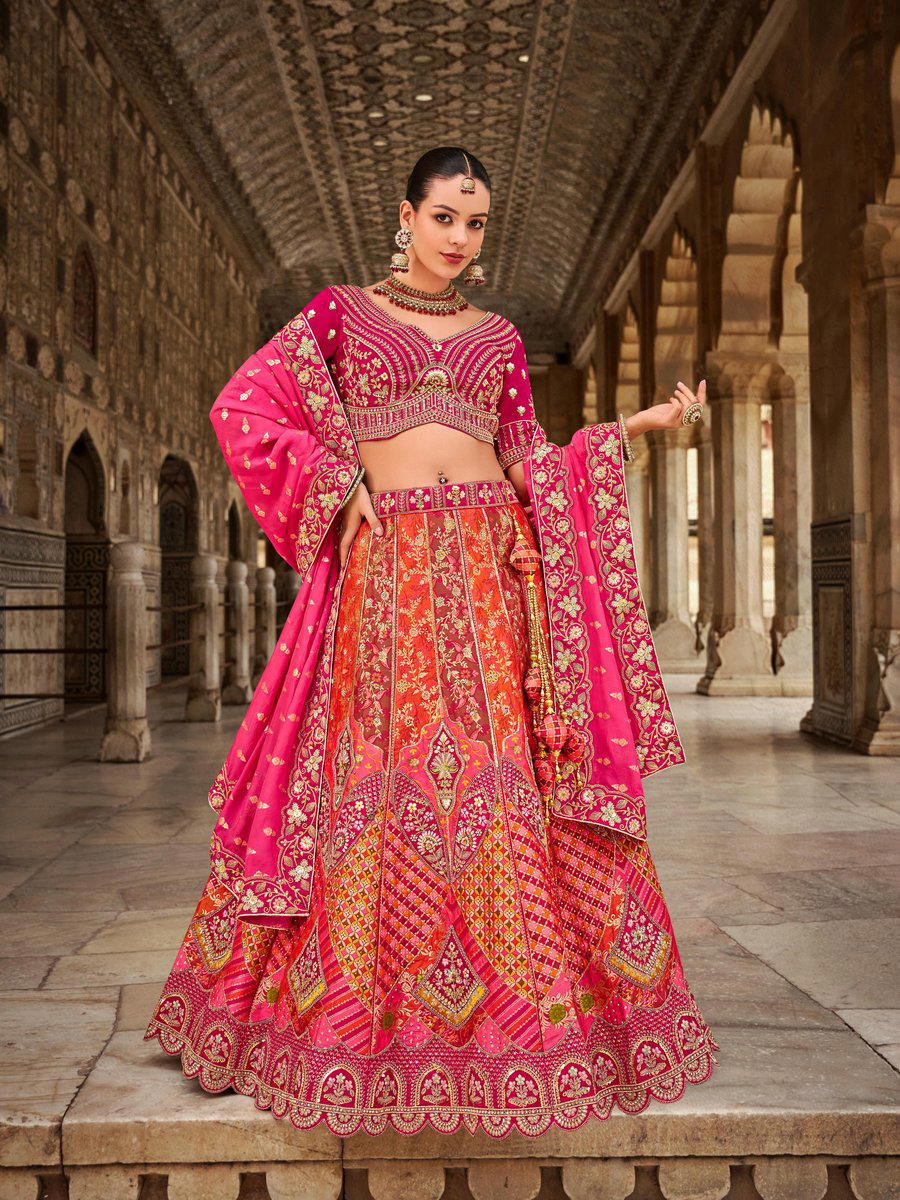 SURSHYAM FASHION KALAMKARI 101 TO 110 DESIGNER WEDDING BANARASI SILK LEHENGA CHOLI WHOLESALER IN INDIA 1