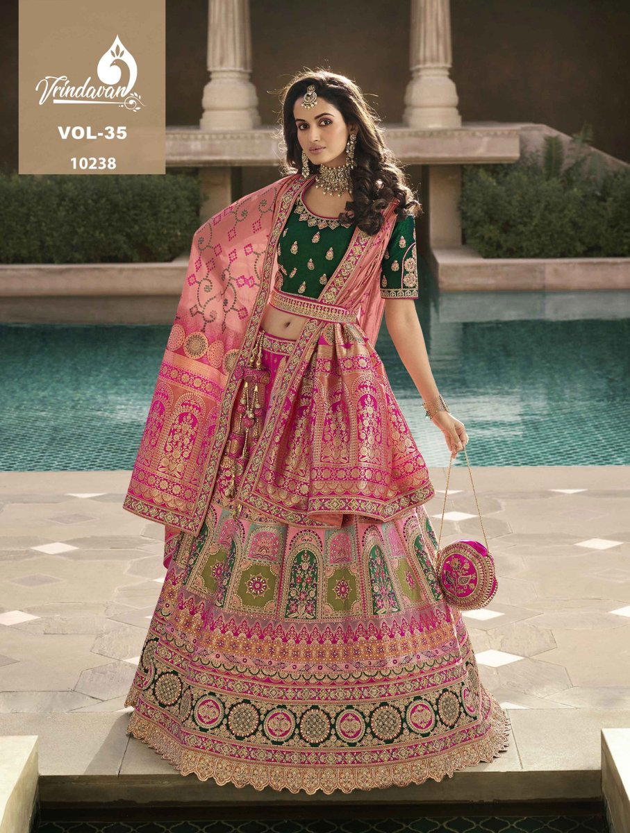 VRINDAVAN VOL-35 BY ROYAL BANARASI SILK LEHENGA CHOLI WHOLESALER IN INDIA 1