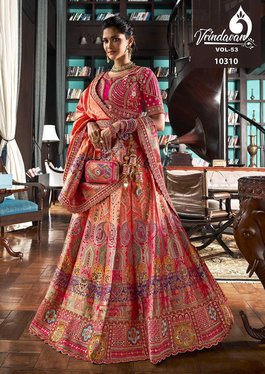 ROYAL VRINDAVAN VOL-53 10305 TO 10313 DESIGNER WEDDING LEHENGA CHOLI WHOLESALER IN INDIA 1
