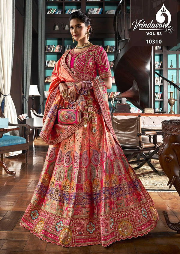 ROYAL VRINDAVAN VOL-53 10305 TO 10313 DESIGNER WEDDING LEHENGA CHOLI WHOLESALER IN INDIA