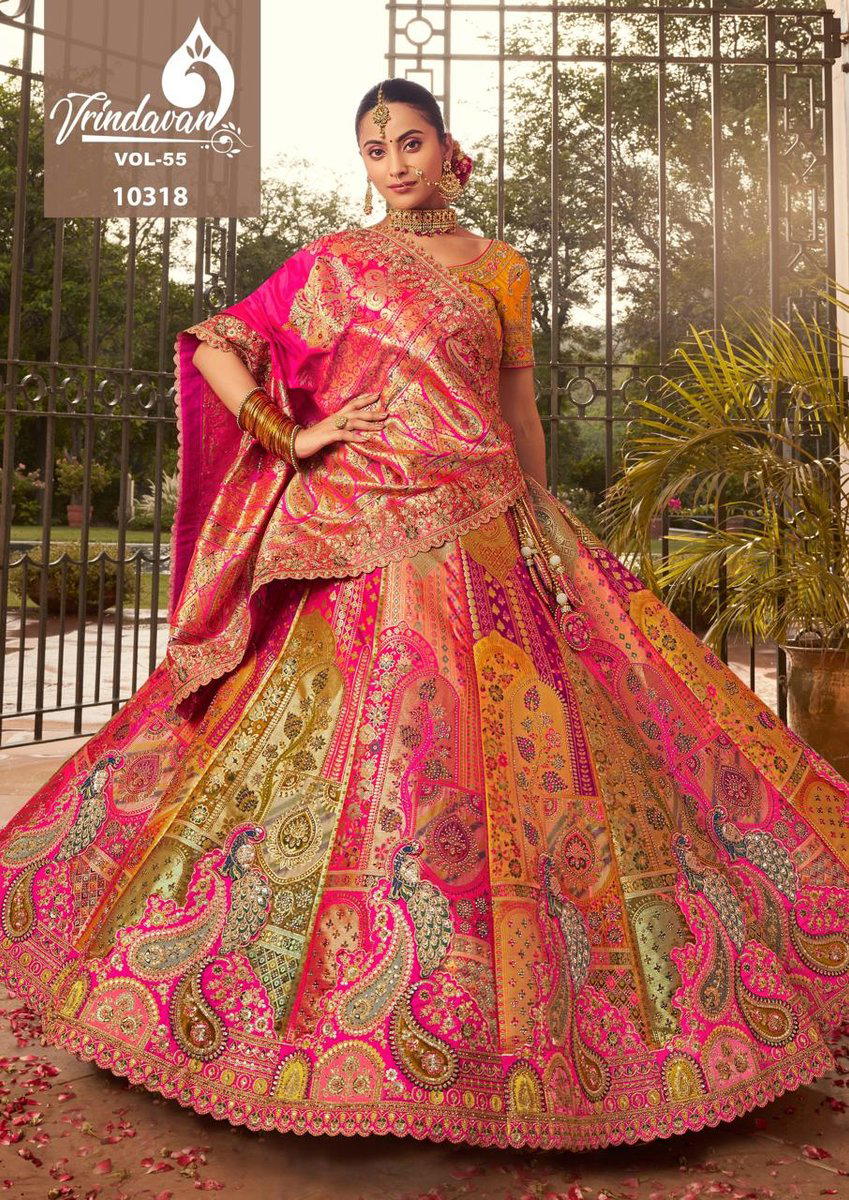 ROYAL VRINDAVAN VOL-55 10314 TO 10319 DESIGNER BANARASI SILK LEHENGA CHOLI WHOLESALER IN INDIA 1