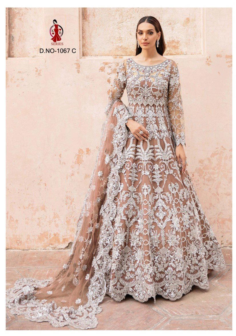 D.NO. 1067 A TO 1067 C BY KB EMBROIDERY GOWN WHOLESALER IN INDIA 1