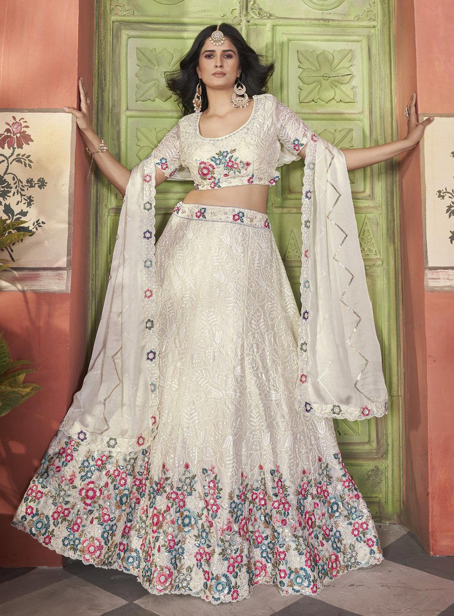 ANJANI ART AANGAN VOL-02 1079 TO 1084 DESIGNER CHINNON LEHENGA CHOLI WHOLESALER IN INDIA 1