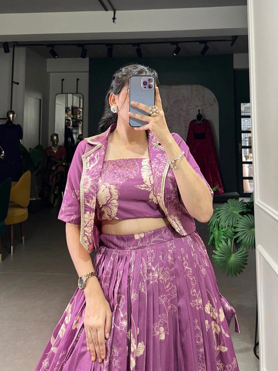 LNB 1129 DESIGNER SILK LEHENGA CHOLI WITH KOTI WHOLESALER IN INDIA 1