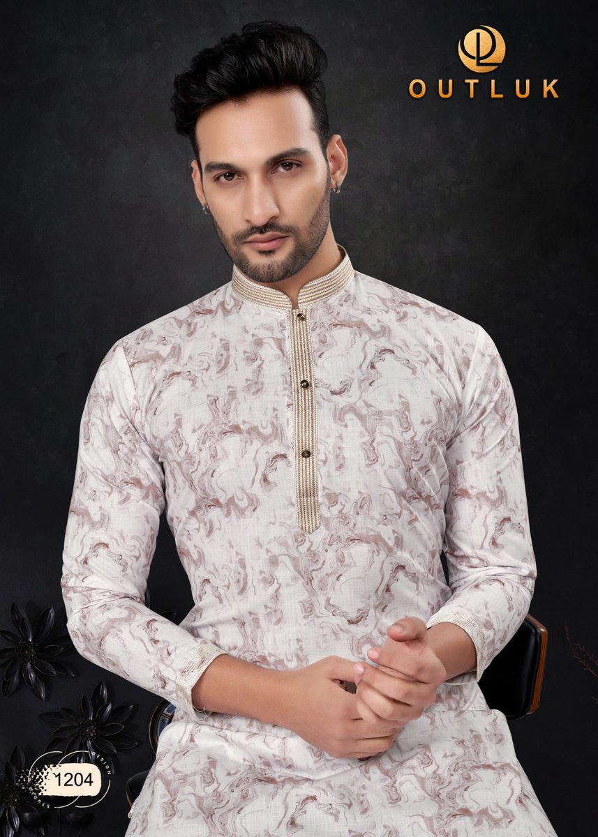 OUTLOOK WEDDING COLLECTION VOL-12 1201 TO 1204 DESIGNER KURTA PAJAMA WHOLESALER IN SURAT 1