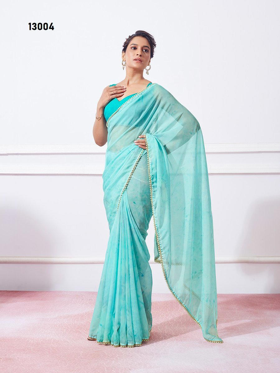 BARBIE D.NO. 13004 BY LAXMINAM ORGANZA SAREE MANUFACTURER IN INDIA 1