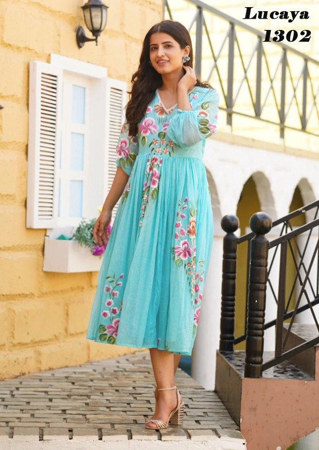 LUCAYA VOL-13 BY UNIVERSAL FASHION PRINTED LINING SHORT WESTERN WEAR WHOLESALER IN INDIA 1