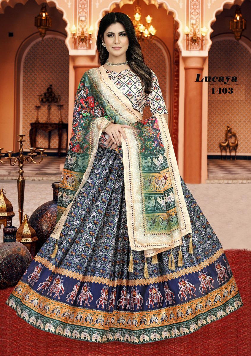 LUCAYA VOL-14 BY LUCAYA DOLA SILK LEHENGA CHOLI WHOLESALER IN INDIA 1