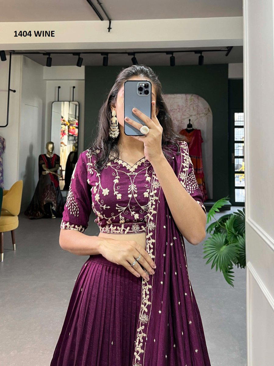 AAWIYA 1404 WINE DESIGNER LEHENGA CHOLI WHOLESALER IN SURAT 1