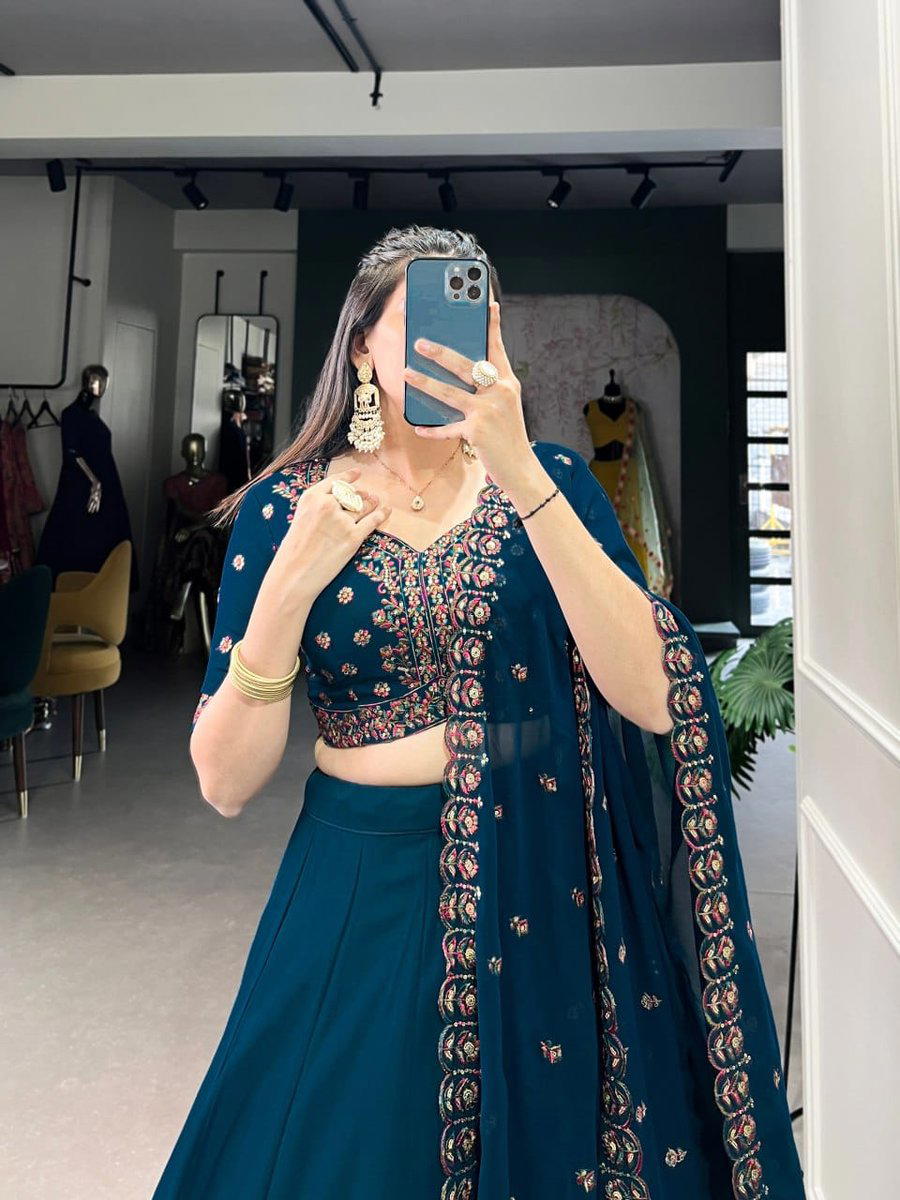 LNB SARIKA 1416 FIROZI DESIGNER GEORGETTE LEHENGA CHOLI WHOLESALER IN INDIA 1