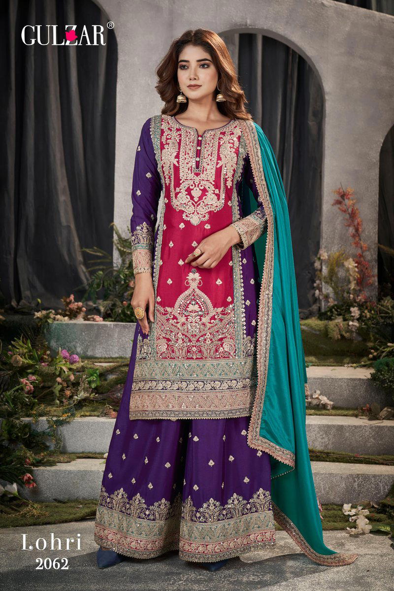 LOHARI BY GULZAR DESIGNER SILK SALWAR SUIT WHOLESALER IN INDIA 1
