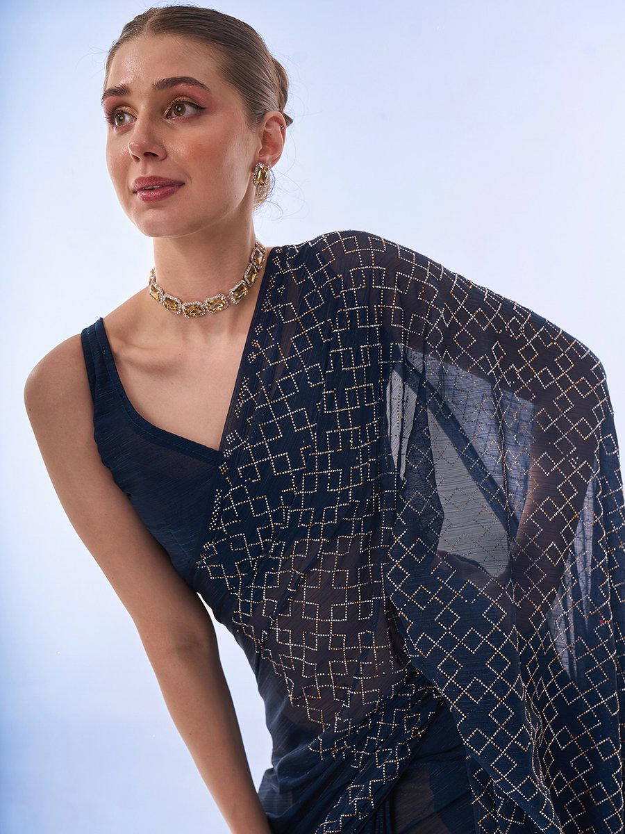 LAXMINAM OP-497 DESIGNER SITARA CHIFFON SAREE WHOLESALER IN INDIA 1