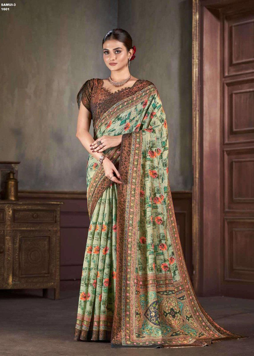 JIVORA SAMUI VOL-03 1601 TO 1616 DESIGNER PRINTED SAREE WHOLESALER IN SURAT 1