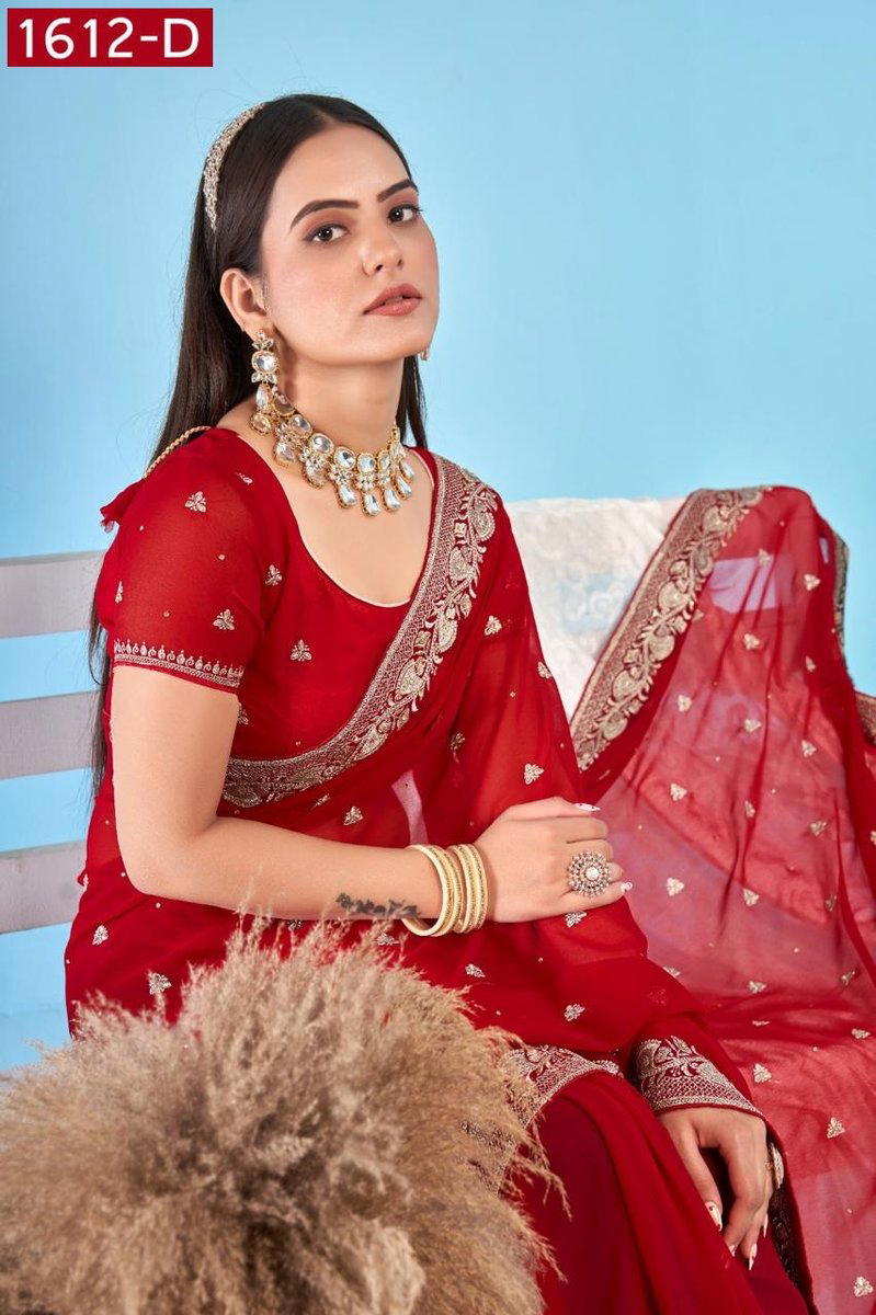 JAYSHREE 1612 COLOUR'S 1612A TO 1612D DESIGNER GEORGETTE SAREE EHOLESALER IN INDIA 1