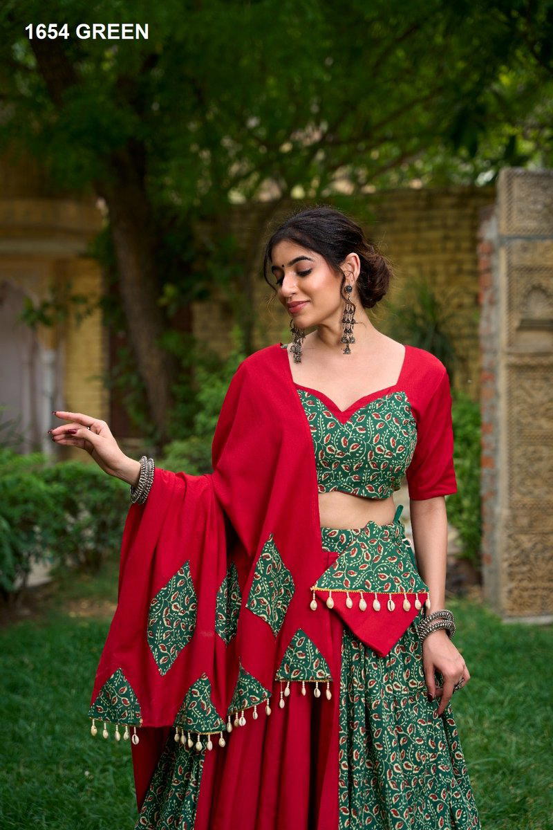 AAWIYA 1654 GREEN DESIGNER LEHENGA CHOLI WHOLESALER IN SURAT 1