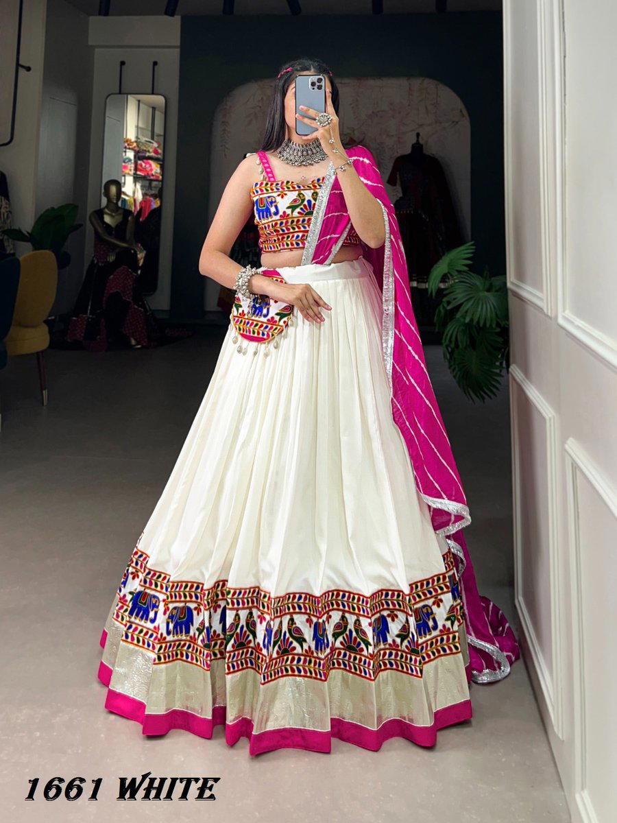 AAWIYA 1661 WHITE DESIGNER LEHENGA CHOLI WHOLESALER IN SURAT 1
