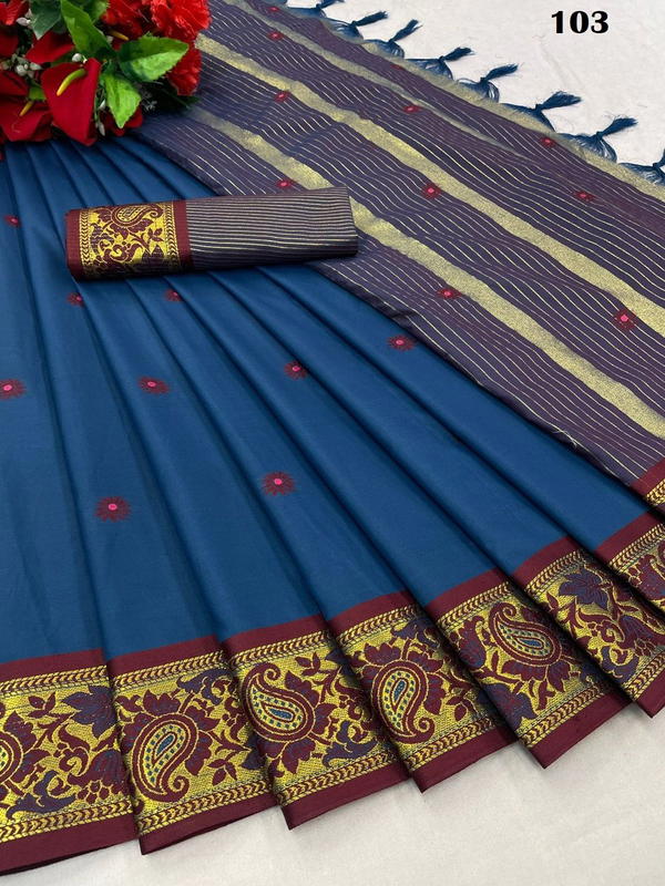 D.NO. 101 TO 108 BY M AV COTTON SILK SAREE MANUFACTURER IN INDIA