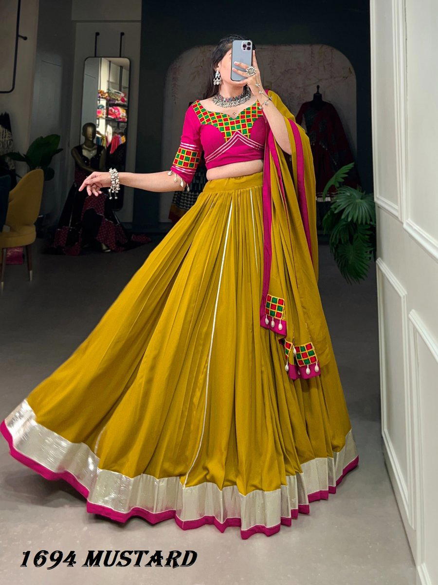AAWIYA 1694 MUSTARD TRADITIONAL LEHENGA CHOLI WHOLESALER IN SURAT 1