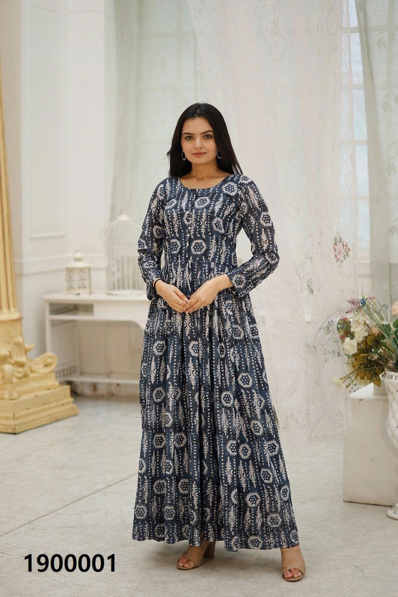 AAYAA AAYAA VOL-19 1900001 & 1900002 DESIGNER GEORGETTE GOWN WHOLESALER IN SURAT 1