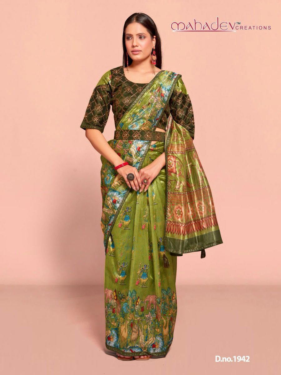 D.NO. - 1942 BY MAHADEV CREATION DIGITAL PRINTED SAREE WHOLESALER IN SURAT 1