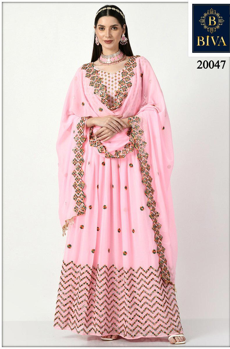 NETRI BY BIVA GEORGETTE LEHENGA CHOLI MANUFACTURE IN INDIA 1