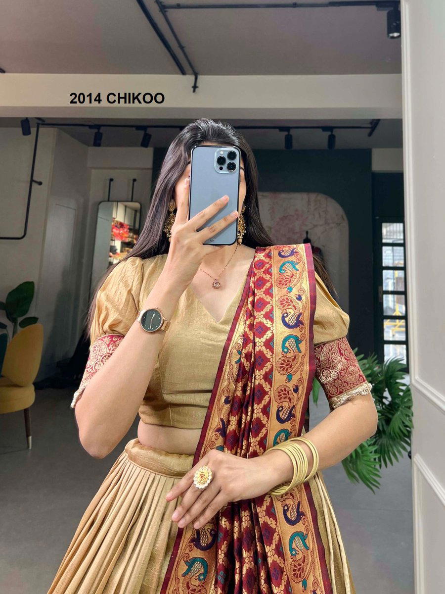 AAWIYA 2014 CHIKOO DESIGNER SILK LEHENGA CHOLI WHOLESALER IN INDIA 1
