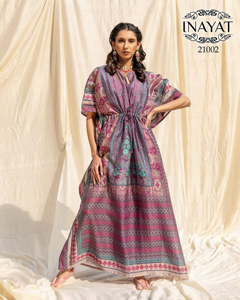 INAYAT BY STYLISHTA PRINTED KAFTANS GOWNS WHOLESALER IN INDIA 1