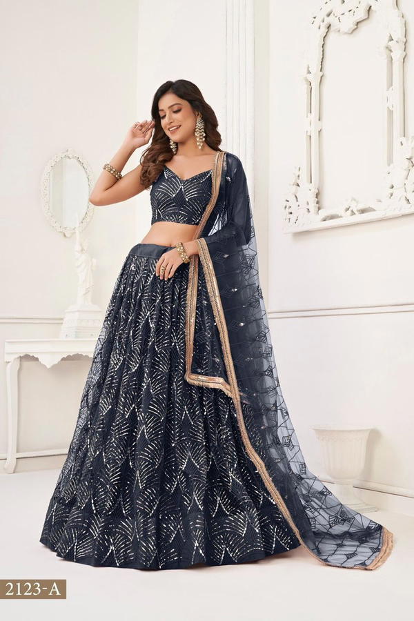 SERIES 2123 TO 2123D BY NARAYANI FASHION EMBROIDERY LEHENGA CHOLI WHOLESALER IN INDIA