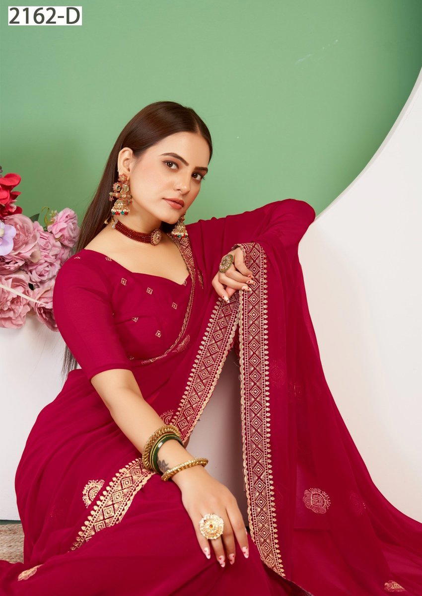 JAYSHREE 2162 COLOUR'S 2162A TO 2162D DESIGNER GEORGETTE SAREE WHOLESALER IN INDIA 1