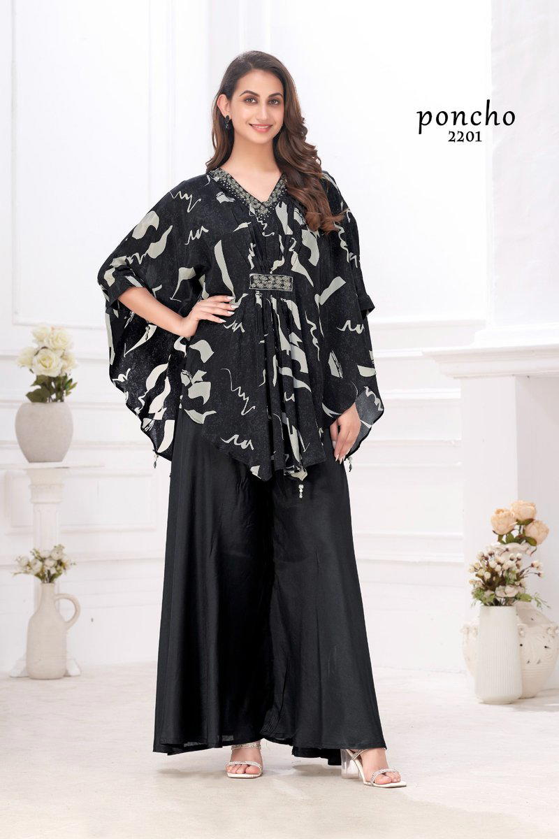 PONCHO BY JIVORA MUSLIN WESTERN WEAR WHOLESALER IN INDIA 1