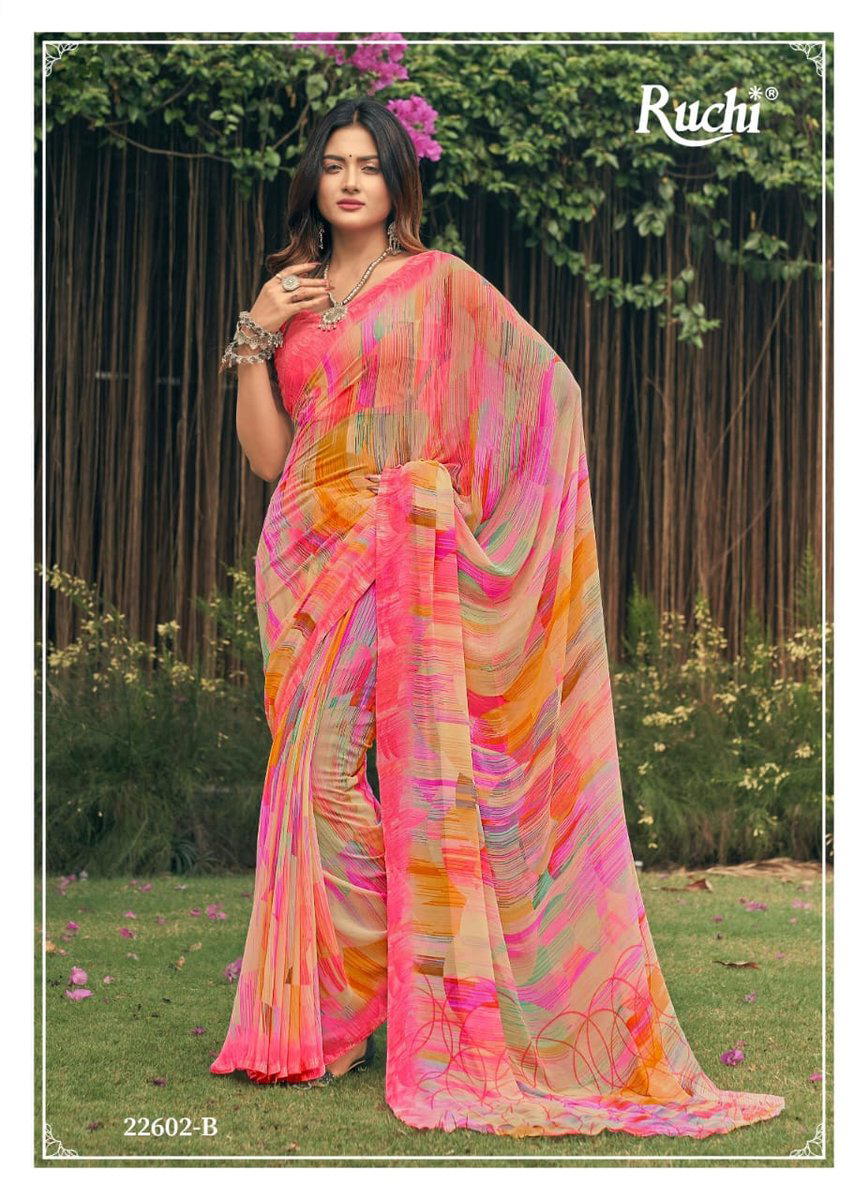 RAGAA GEORGETTE VOL-4 BY RUCHI GEORGETTE SAREE WHOLESALER IN INDIA 1