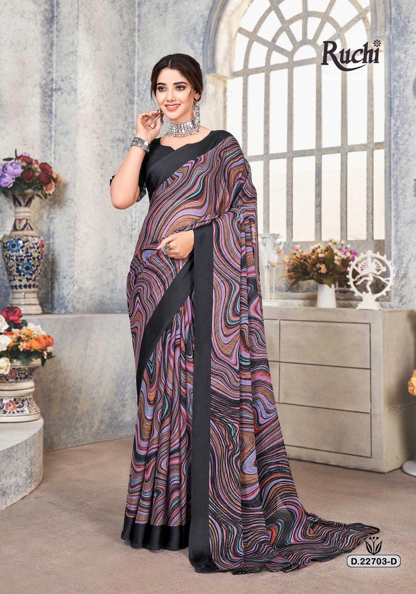 CHERRY VOL-33 BY RUCHI CHIFFON SAREE WHOLESALER IN INDIA 1