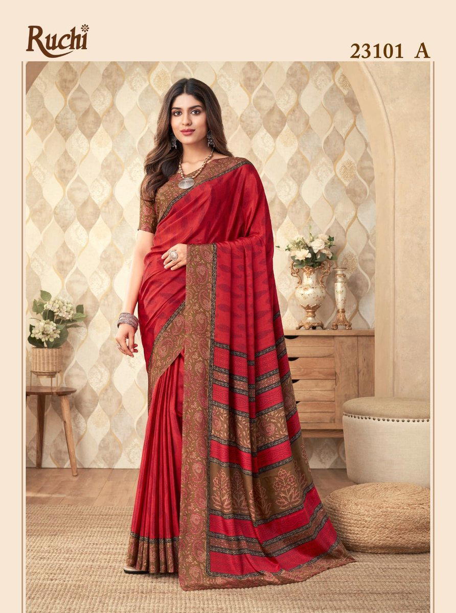 VIVANTA SILK 20TH EDITION BY RUCHI CRAPE SILK SAREE MANUFACTURER IN INDIA 1