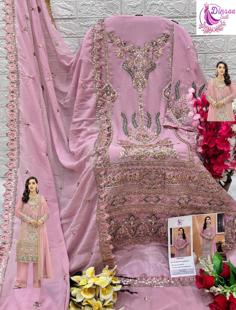 D.NO. 232A TO 232D BY DINSAA GEORGETTE SALWAR KAMEEZ WHOLESALER IN INDIA 1