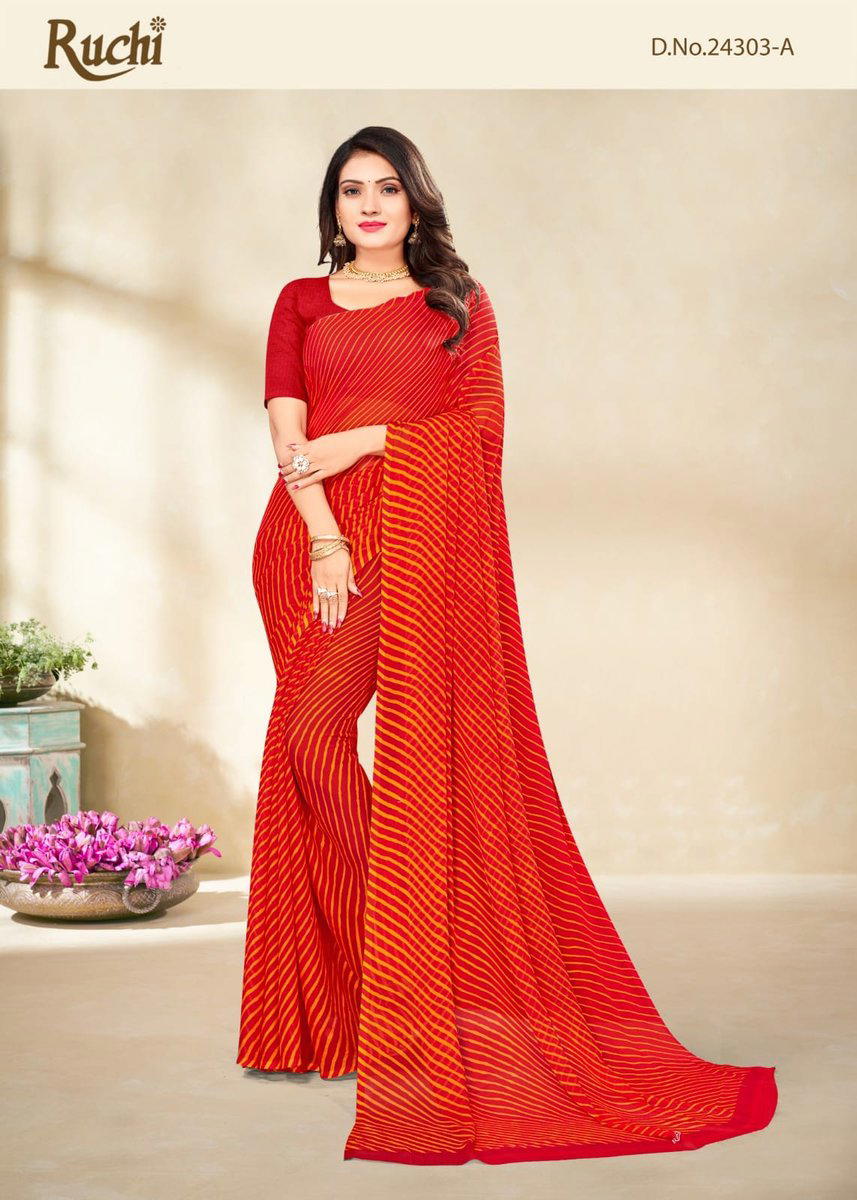 STAR CHIFFON VOL-106 BY RUCHI LEHRIYA SAREE MANUFACTURER IN INDIA 1