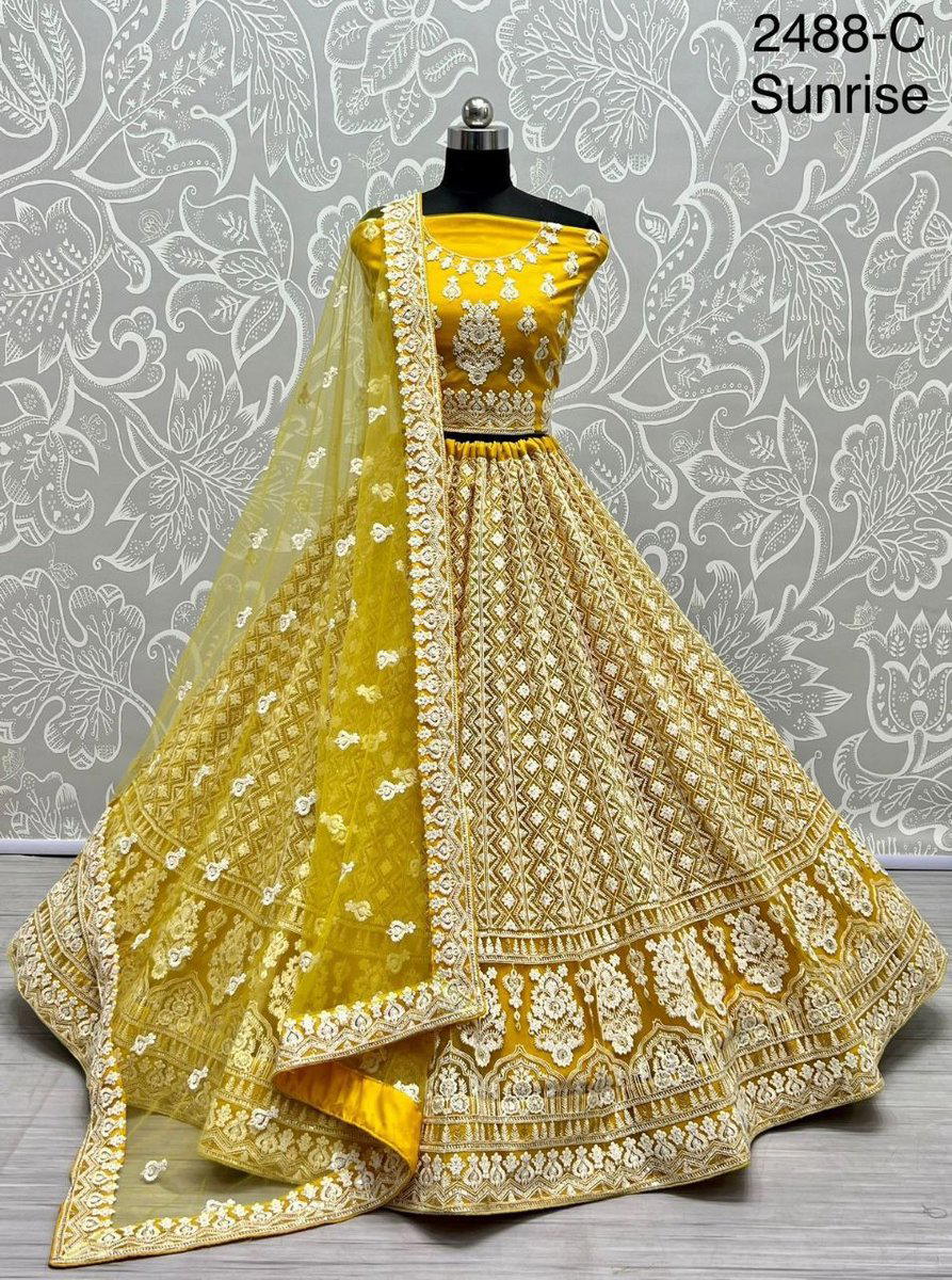 SERIES 2488A TO 2488D BY ANJANI ART EMBROIDERY LEHENGA CHOLI WHOLESALER IN INDIA 1