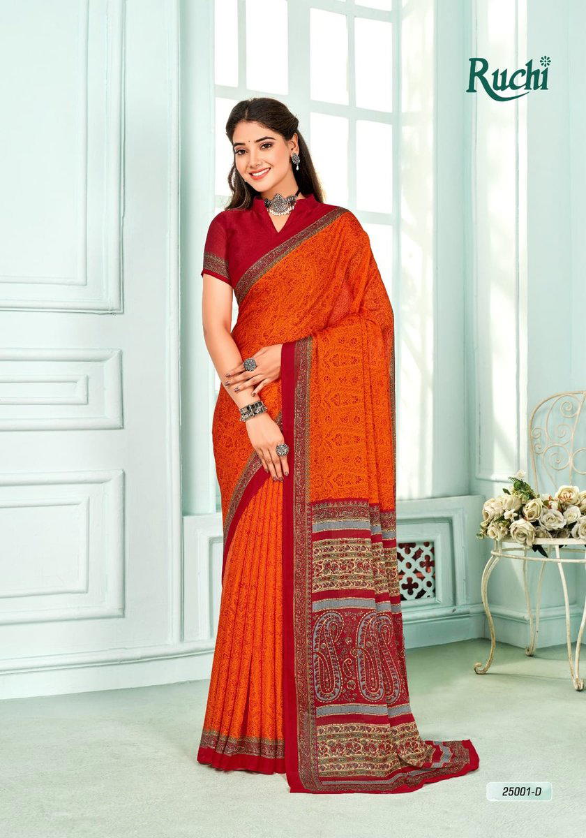 AAHANA VOL-02 BY RUCHI PURE CHIFFON SAREE WHOLESALER IN INDIA 1