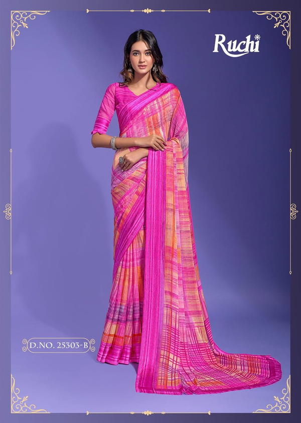 CHERRY VOL-35 BY RUCHI CHIFFON SAREE MANUFACTURER IN INDIA