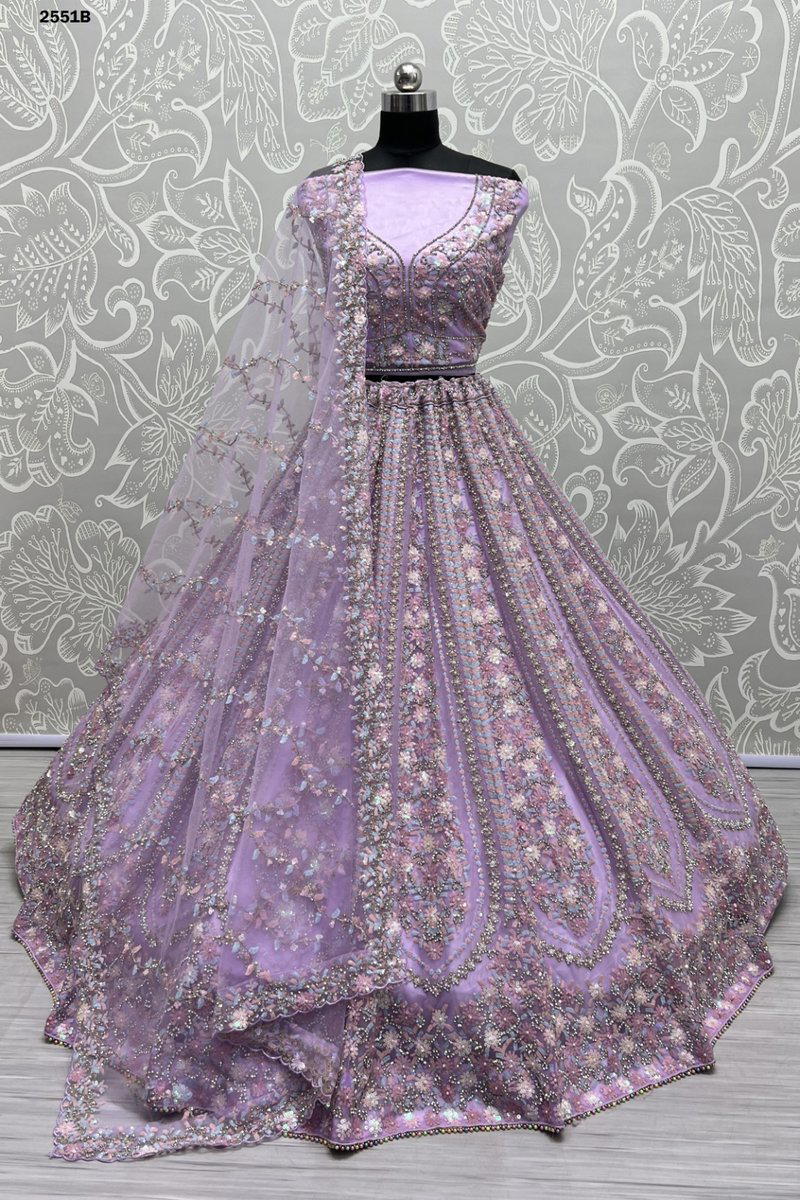 D.NO. 2551A TO 2551C BY ANJANI ART EMBROIDERY LEHENGA CHOLI WHOLESALER IN INDIA 1