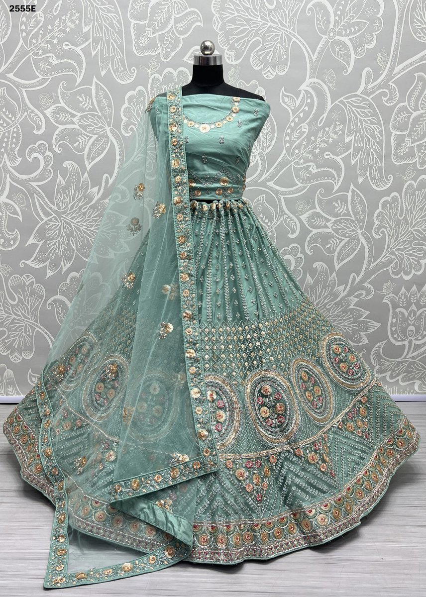 D.NO. 2555A TO 2555E BY EMBROIDERY LEHENGA CHOLI MANUFACTURER IN INDIA 1