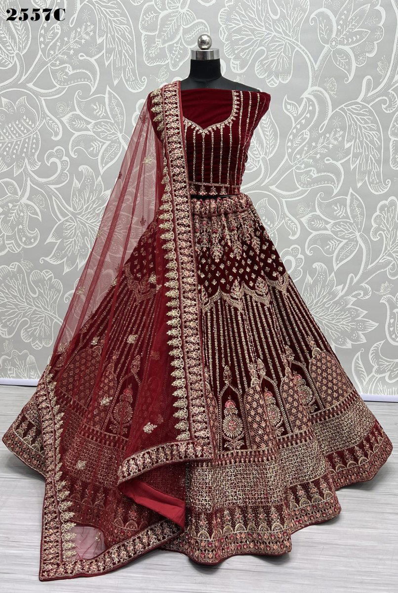 D.NO. 2557A TO 2557C BY ANJANI ART DESIGNER LEHENGA CHOLI WHOLESALERS IN SURAT 1