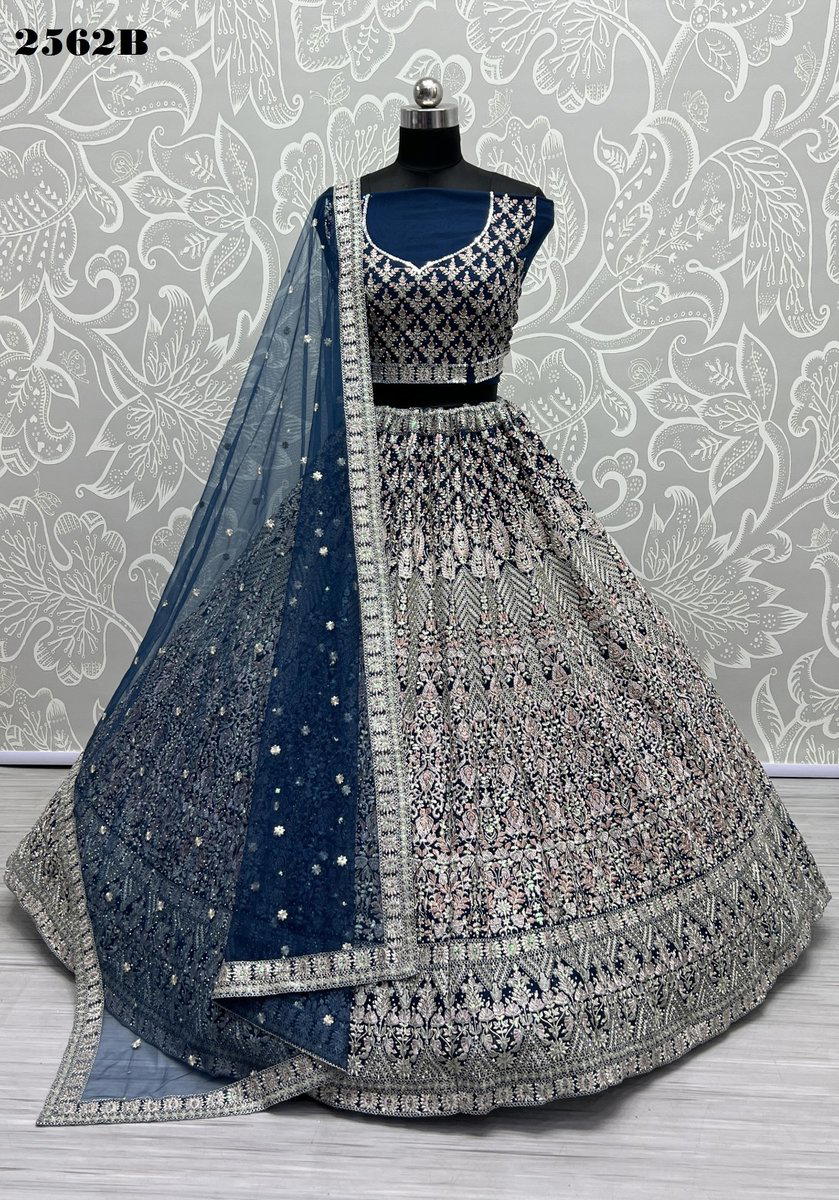 D.NO. 2562A & 2562B BY ANJANI ART EMBROIDERY LEHENGA CHOLI WHOLESALER IN INDIA 1