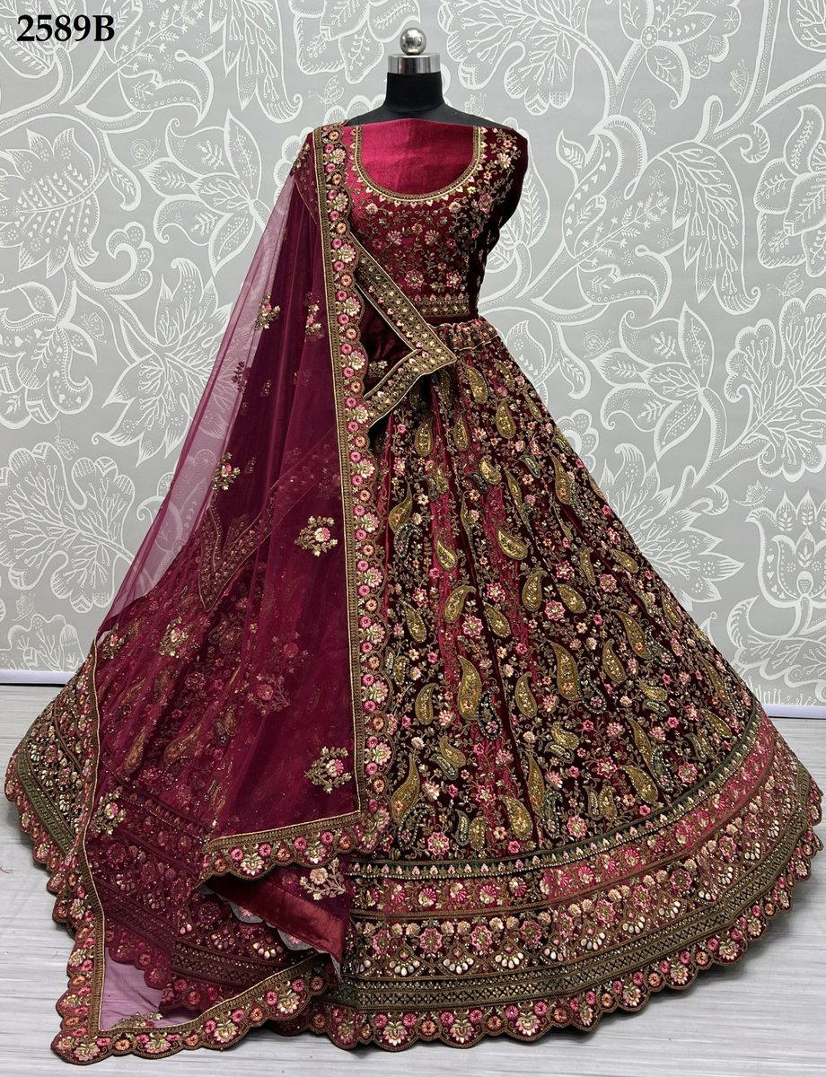 SERIES – 2589A TO 2589C BY ANJANI ARTDESIGNER LEHENGA CHOLI WHOLESALER IN INDIA 1