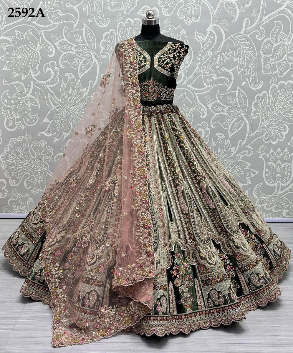 DNO. 2592A BY ANJANI ART EMBROIDERY LEHENGA CHOLI WHOLESALER IN INDIA 1