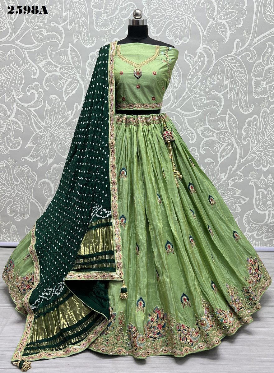D.NO.2598A & 2598B EMBROIDERY LEHENGA CHOLI MANUFACTURER IN INDIA 1