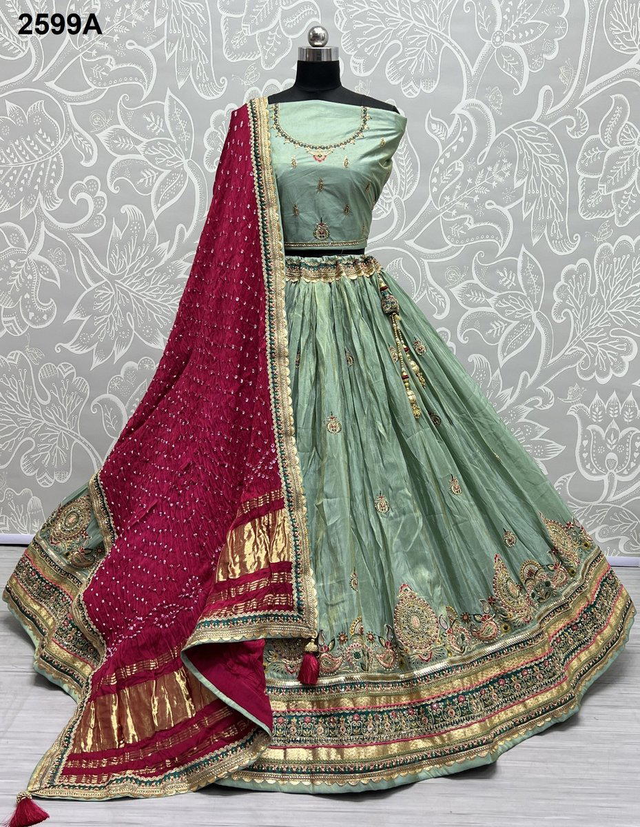 SERIES – 2599A & 2599B BY ANJANI ART FANCY EMBROIDERY LEHENGA CHOLI WHOLESALER IN INDIA 1